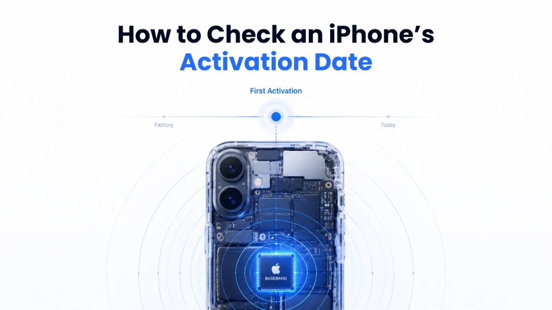 Graphic of an iPhone baseband chip triggering the first activation point on a timeline.