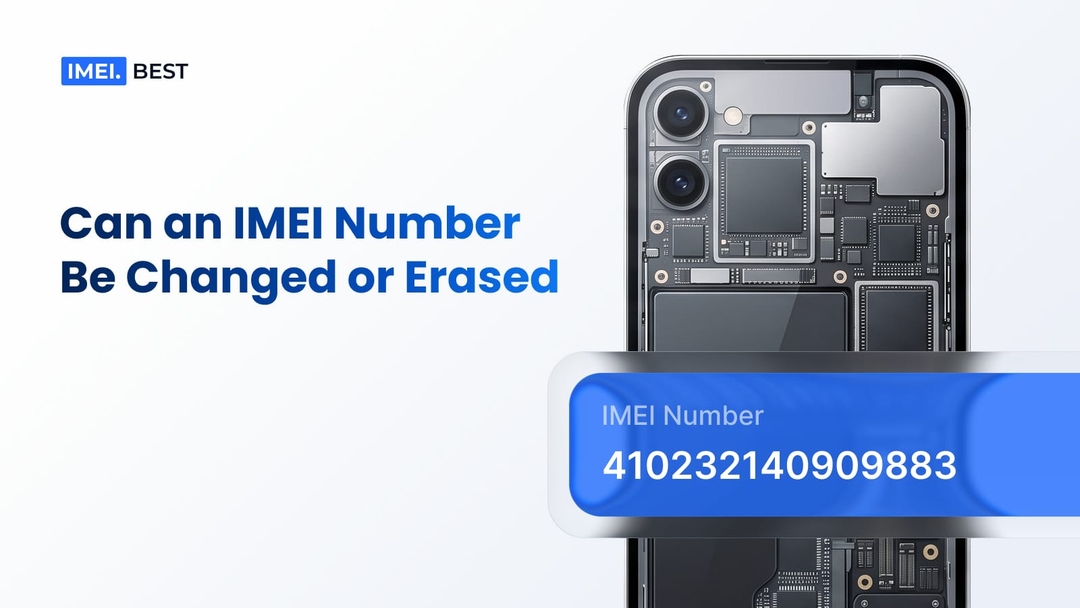 A close-up view of a smartphone motherboard highlighting the baseband processor where the 15-digit IMEI number is permanently burned into the hardware during assembly
