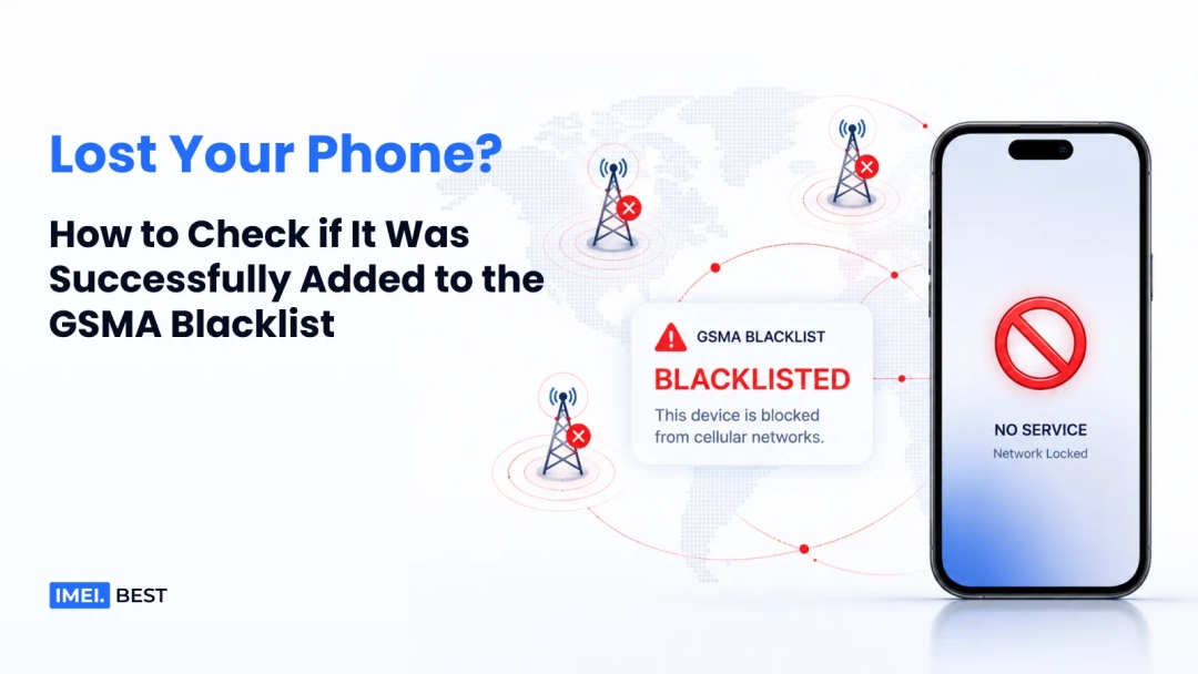 Lost Your Phone? Smartphone showing GSMA blacklist warning and No Service network lock