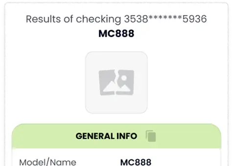 Sample illustration showing how an image source error may appear in a device report layout